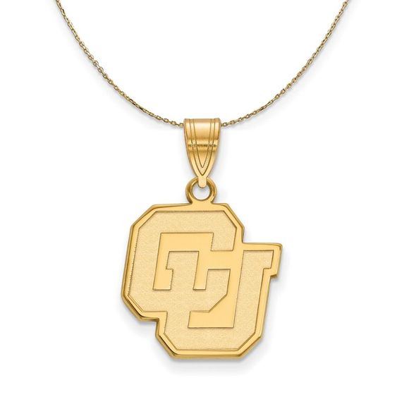 14k Yellow Gold U of Colorado Medium Necklace - 22 Inch - Picture 1 of 7